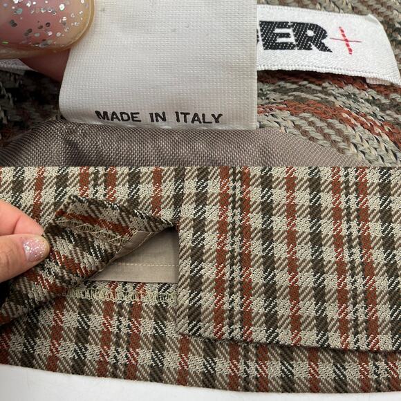 Jil Sander Check Plaid Pencil Skirt Brown High Waisted Wool Vintage - Picture 6 of 8